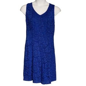 Dress Barn | Dresses | Dress Barn Size 2 Cocktail Dress A Line Fit Flare  Lace Sleeveless Blue V Neck | Poshmark